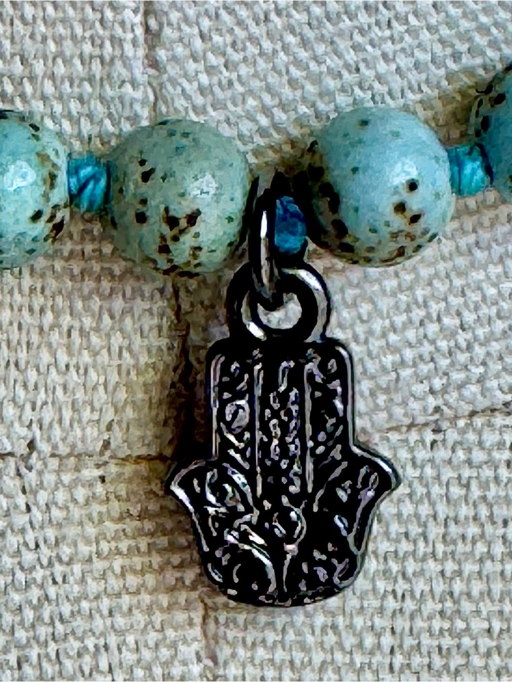 Karma and Luck Groovy Turquoise Mala Beads - Picture 3 of 6
